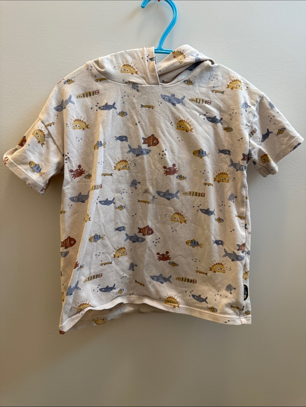 Souris Mini Fish Print Hooded T-Shirt 18-24M